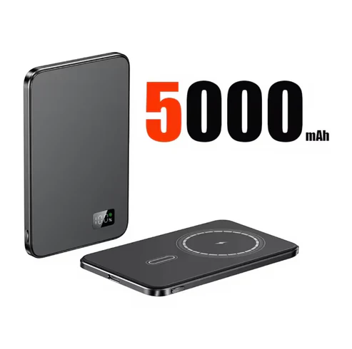 Black JustZPower 5000mAh Magnetic Portable Charger — option one